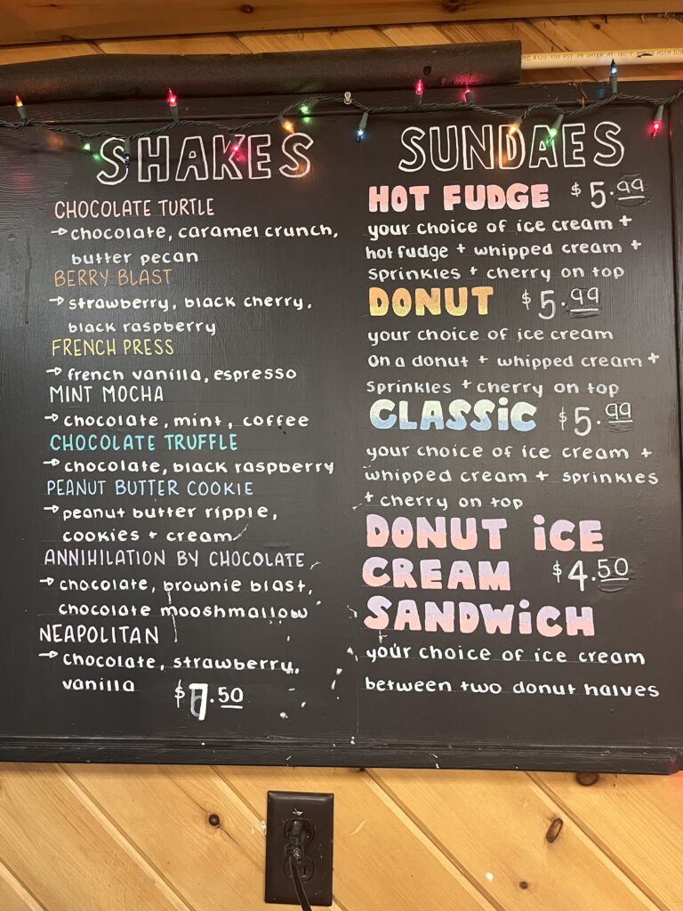 Try our Milkshakes and Sundaes!